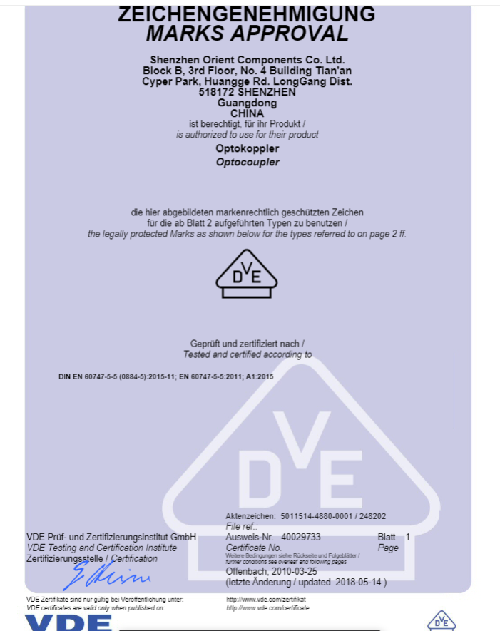 VDE certification